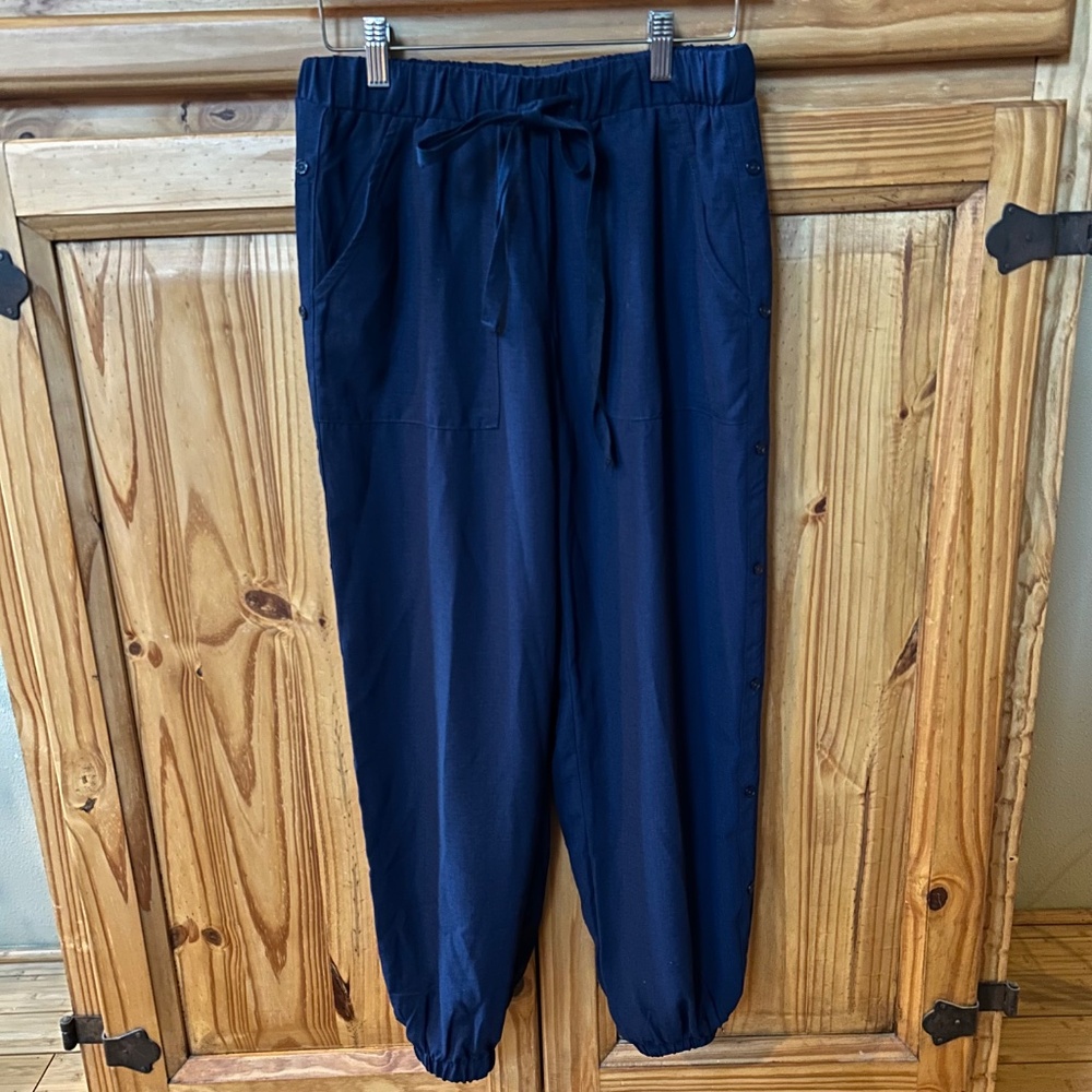 Doe &‎ Rae Jogger Pants Pull On Pockets Drawstring Navy Blue Women's Small